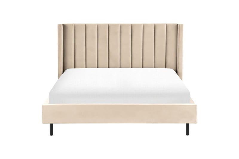 Seng med lamelramme Villette - Beige, sort, 180x200 cm - Møbler - Senge - Sengeramme & sengestel