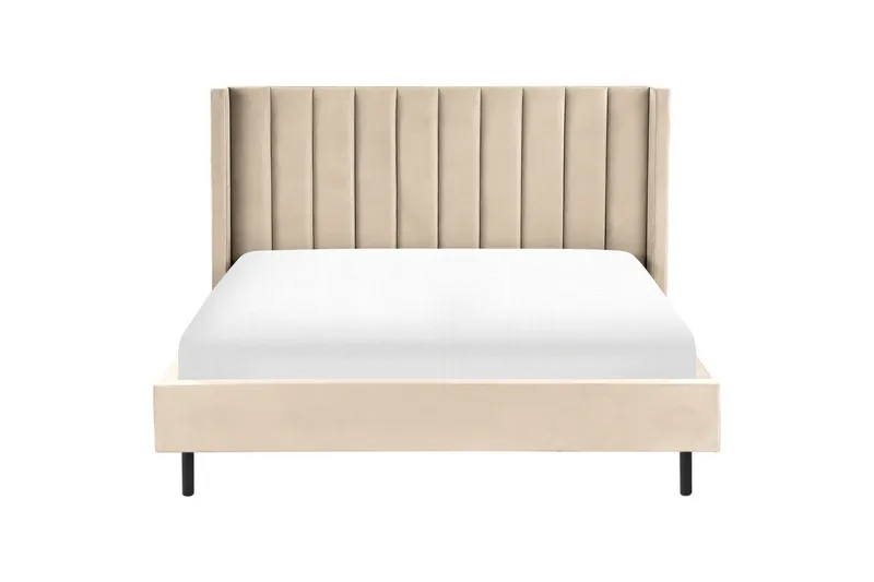 Seng med lamelramme Villette - Beige, sort, 180x200 cm - Møbler - Senge - Sengeramme & sengestel