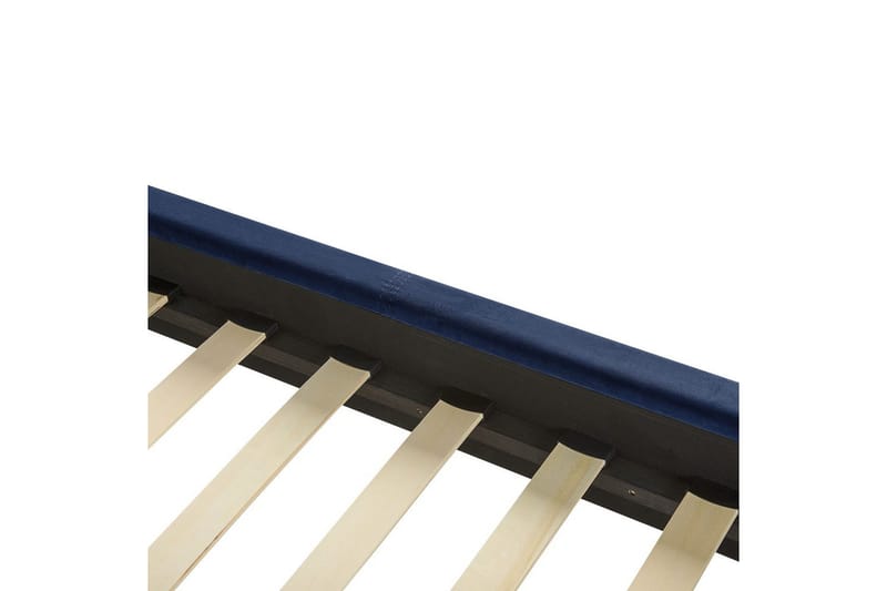 Seng med lamelramme Villette - Blå, Sort, 160x200 cm - Møbler - Senge - Sengeramme & sengestel
