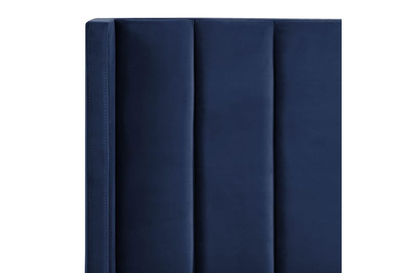 Seng med lamelramme Villette - Blå, Sort, 160x200 cm - Møbler - Senge - Sengeramme & sengestel