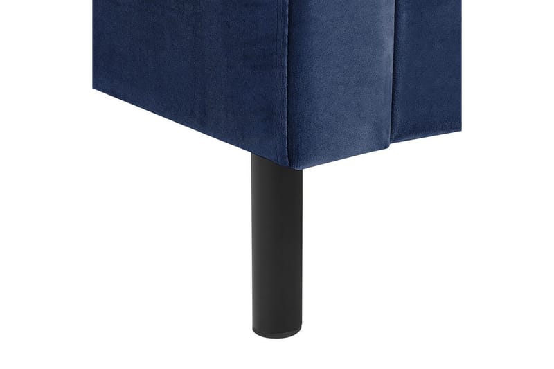 Seng med lamelramme Villette - Blå, Sort, 160x200 cm - Møbler - Senge - Sengeramme & sengestel