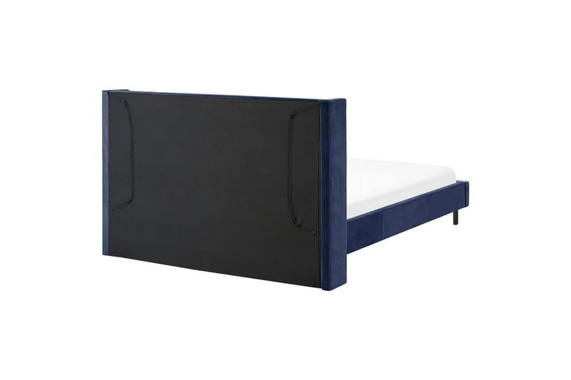 Seng med lamelramme Villette - Blå, Sort, 160x200 cm - Møbler - Senge - Sengeramme & sengestel