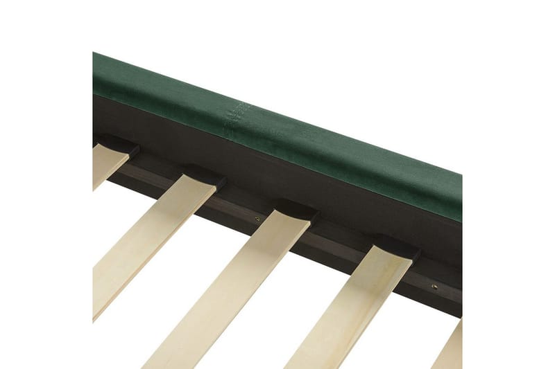 Seng med lamelramme Villette - Grøn, sort, Grøn, Sort, 140x200 cm - Møbler - Senge - Sengeramme & sengestel