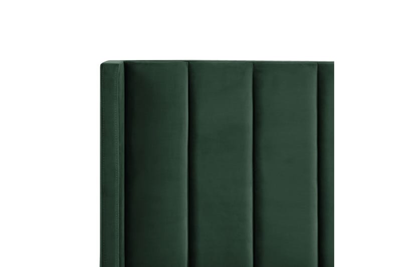 Seng med lamelramme Villette - Grøn, sort, Grøn, Sort, 140x200 cm - Møbler - Senge - Sengeramme & sengestel