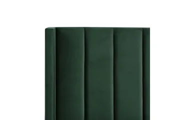 Seng med lamelramme Villette - Grøn, sort, Grøn, Sort, 140x200 cm - Møbler - Senge - Sengeramme & sengestel