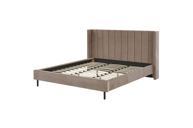 Seng med lamelramme Villette, Taupe, guld, 180x200 cm