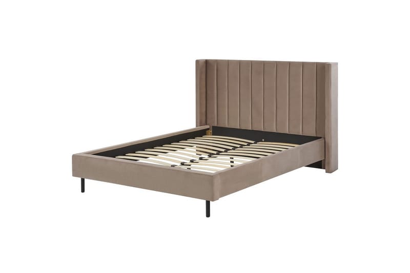 Seng med lamelramme Villette - Taupe, sort, 140x200 cm - Møbler - Senge - Sengeramme & sengestel