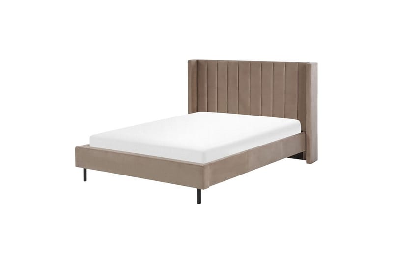 Seng med lamelramme Villette - Taupe, sort, 140x200 cm - Møbler - Senge - Sengeramme & sengestel