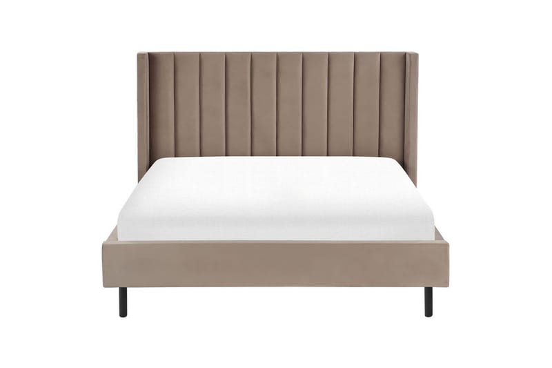Seng med lamelramme Villette - Taupe, sort, 160x200 cm - Møbler - Senge - Sengeramme & sengestel