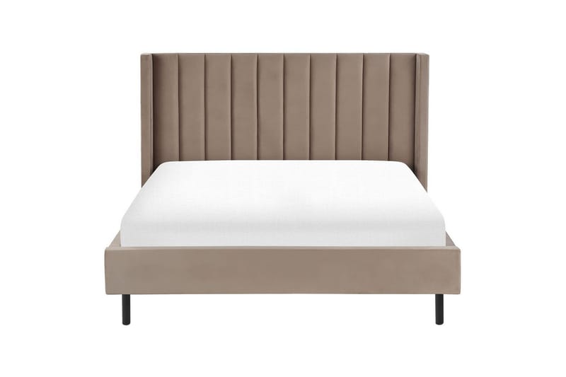 Seng med lamelramme Villette - Taupe, sort, 160x200 cm - Møbler - Senge - Sengeramme & sengestel