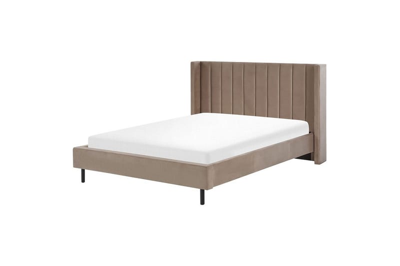 Seng med lamelramme Villette - Taupe, sort, 160x200 cm - Møbler - Senge - Sengeramme & sengestel