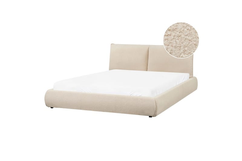 Seng med lamelramme Vinay, Lys beige, 160x200 cm