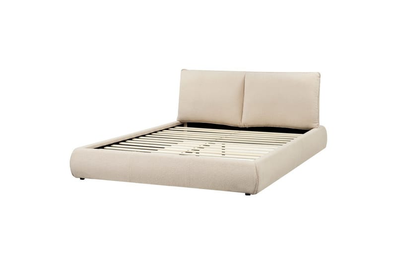 Seng med lamelramme Vinay - Lys beige, 160x200 cm - Møbler - Senge - Sengeramme & sengestel