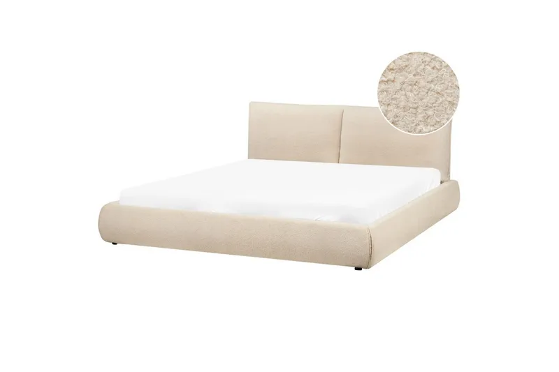 Seng med lamelramme Vinay, Lys beige, 180x200 cm