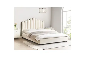 Seng med lamelramme Vincennes - Hvid, Sort, 140x200 cm - Møbler - Senge - Sengeramme & sengestel