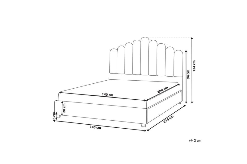 Seng med lamelramme Vincennes - Hvid, Sort, 140x200 cm - Møbler - Senge - Sengeramme & sengestel