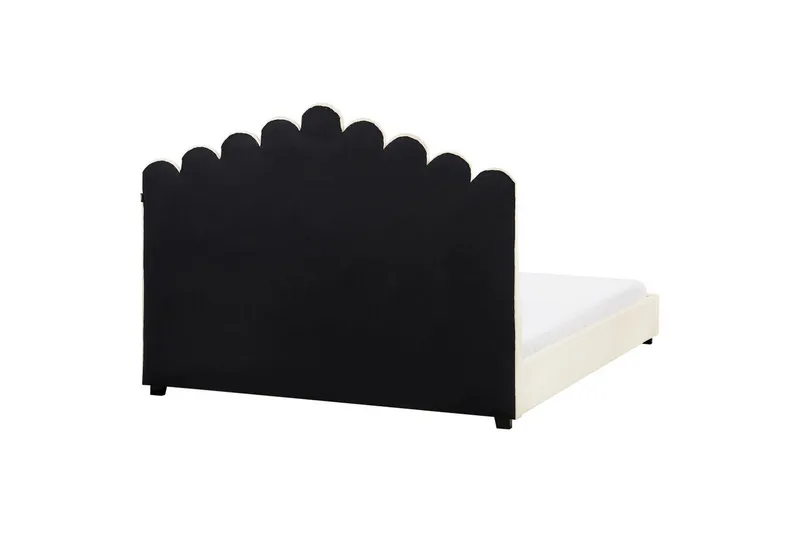 Seng med lamelramme Vincennes - Hvid, Sort, 160x200 cm - Møbler - Senge - Sengeramme & sengestel