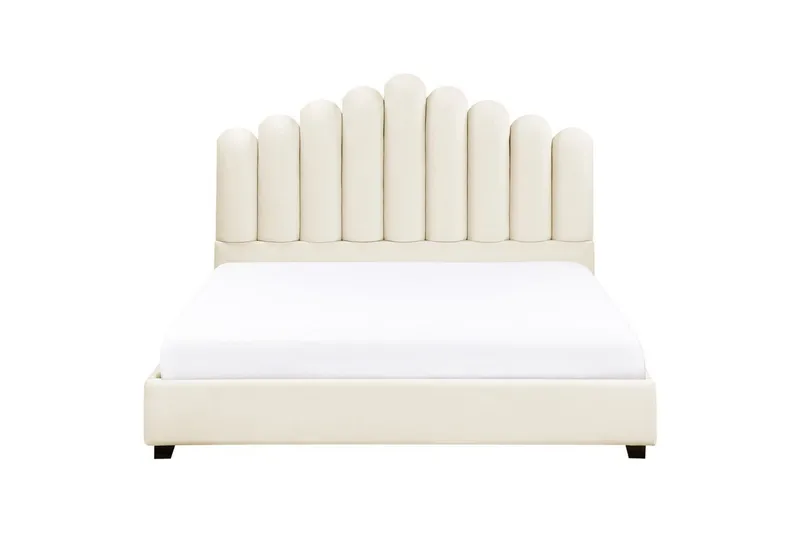 Seng med lamelramme Vincennes - Hvid, Sort, 160x200 cm - Møbler - Senge - Sengeramme & sengestel