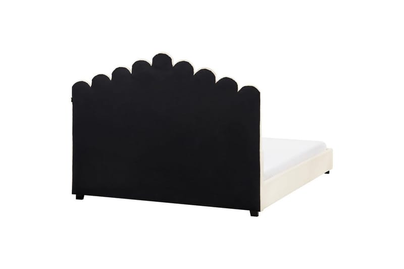 Seng med lamelramme Vincennes - Hvid, Sort, 160x200 cm - Møbler - Senge - Sengeramme & sengestel