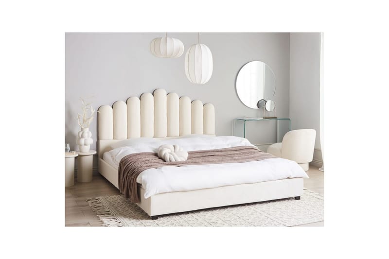 Seng med lamelramme Vincennes - Hvid, Sort, 180x200 cm - Møbler - Senge - Sengeramme & sengestel