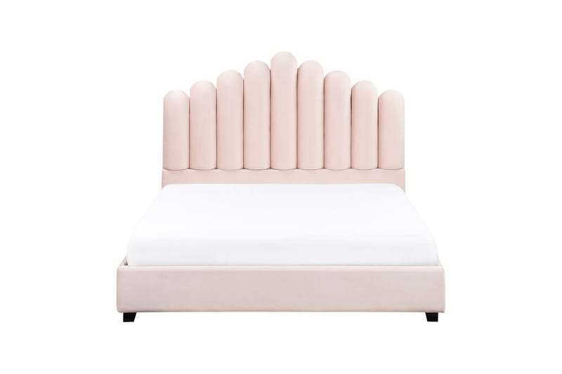 Seng med lamelramme Vincennes - Rosa, Sort, 140x200 cm - Møbler - Senge - Sengeramme & sengestel