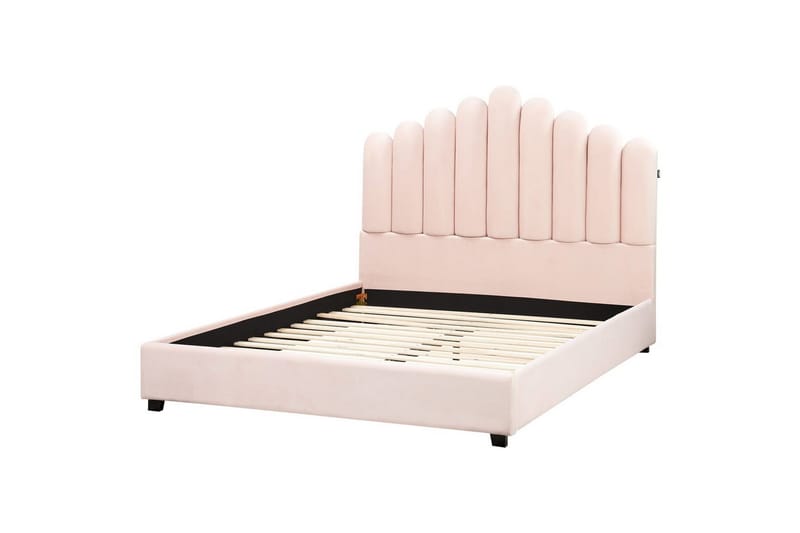 Seng med lamelramme Vincennes - Rosa, Sort, 140x200 cm - Møbler - Senge - Sengeramme & sengestel