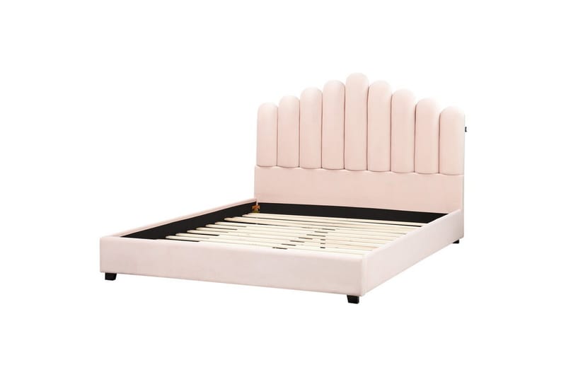 Seng med lamelramme Vincennes, Rosa, Sort, 160x200 cm