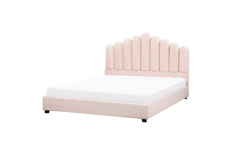 Seng med lamelramme Vincennes - Rosa, Sort, 160x200 cm - Møbler - Senge - Sengeramme & sengestel