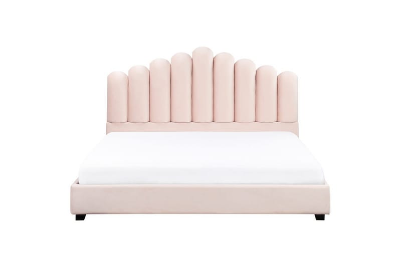 Seng med lamelramme Vincennes - Rosa, Sort, 180x200 cm - Møbler - Senge - Sengeramme & sengestel