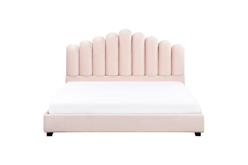 Seng med lamelramme Vincennes - Rosa, Sort, 180x200 cm - Møbler - Senge - Sengeramme & sengestel