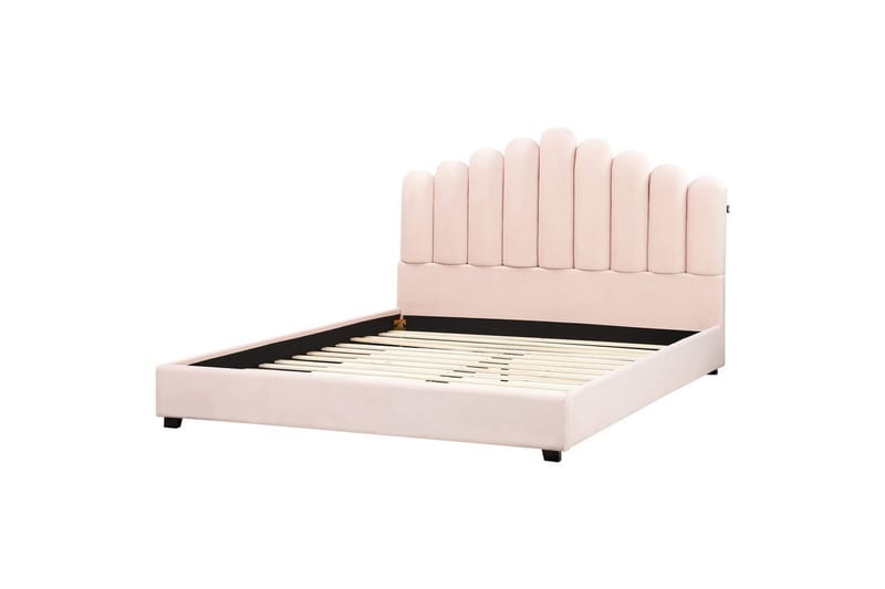 Seng med lamelramme Vincennes - Rosa, Sort, 180x200 cm - Møbler - Senge - Sengeramme & sengestel