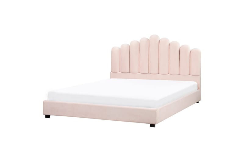 Seng med lamelramme Vincennes - Rosa, Sort, 180x200 cm - Møbler - Senge - Sengeramme & sengestel