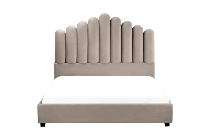 Seng med lamelramme Vincennes - Taupe, sort, 140x200 cm - Møbler - Senge - Sengeramme & sengestel