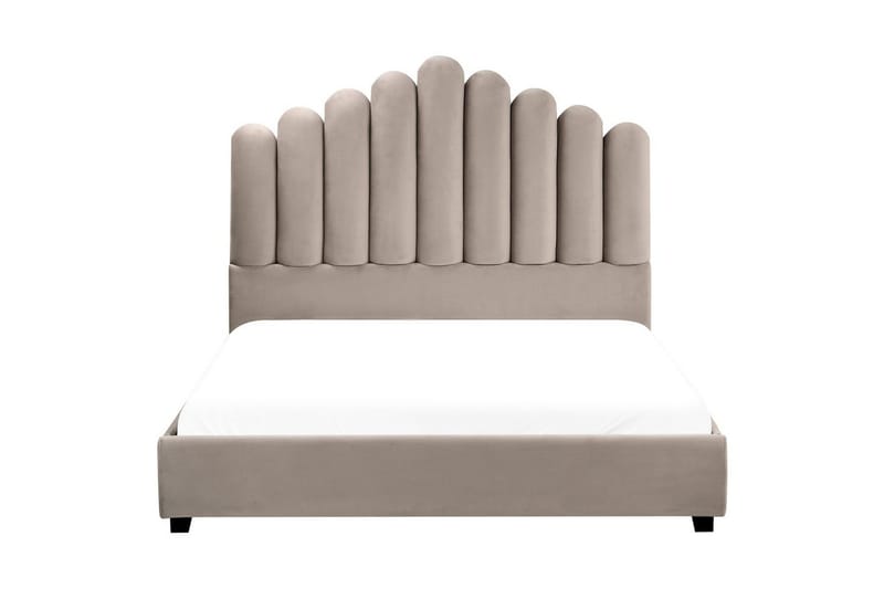 Seng med lamelramme Vincennes - Taupe, sort, 140x200 cm - Møbler - Senge - Sengeramme & sengestel