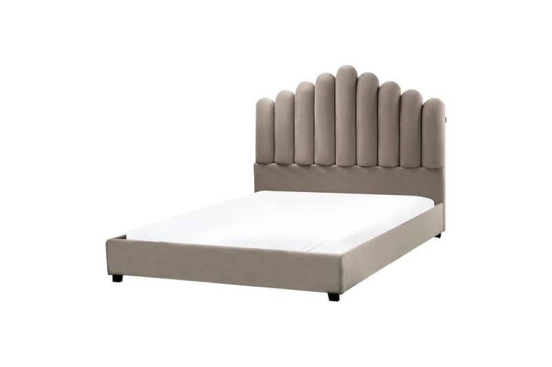 Seng med lamelramme Vincennes - Taupe, sort, 140x200 cm - Møbler - Senge - Sengeramme & sengestel