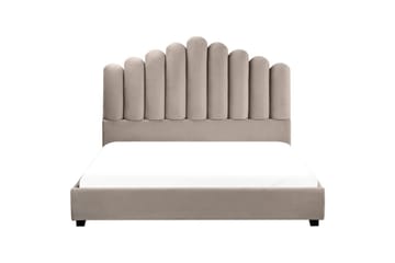 Seng med lamelramme Vincennes - Taupe, sort, 160x200 cm - Møbler - Senge - Sengeramme & sengestel