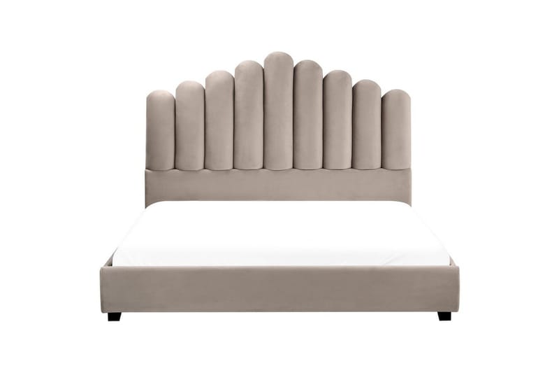Seng med lamelramme Vincennes - Taupe, sort, 160x200 cm - Møbler - Senge - Sengeramme & sengestel