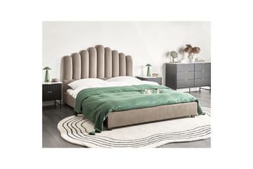 Seng med lamelramme Vincennes - Taupe, sort, 160x200 cm - Møbler - Senge - Sengeramme & sengestel
