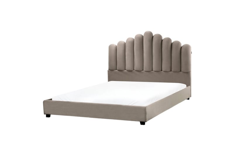 Seng med lamelramme Vincennes - Taupe, sort, 160x200 cm - Møbler - Senge - Sengeramme & sengestel