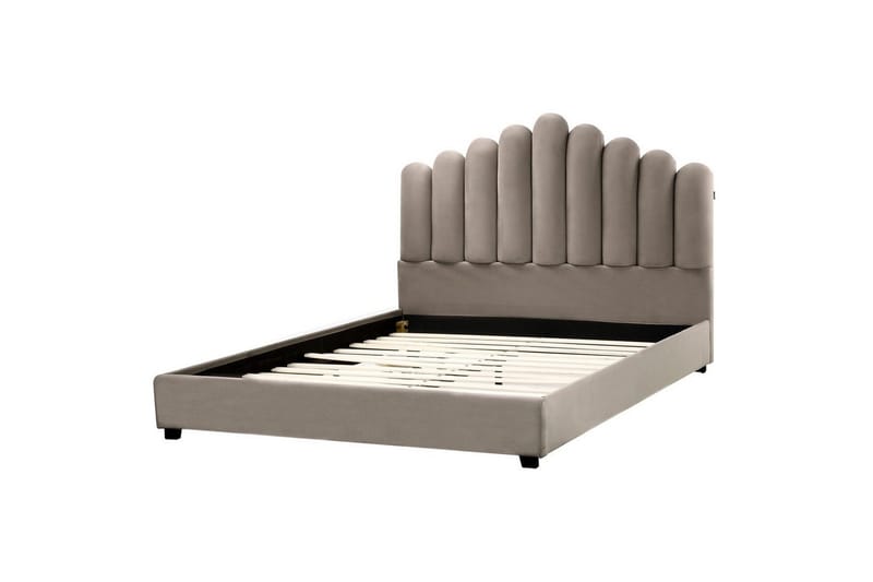 Seng med lamelramme Vincennes - Taupe, sort, 160x200 cm - Møbler - Senge - Sengeramme & sengestel