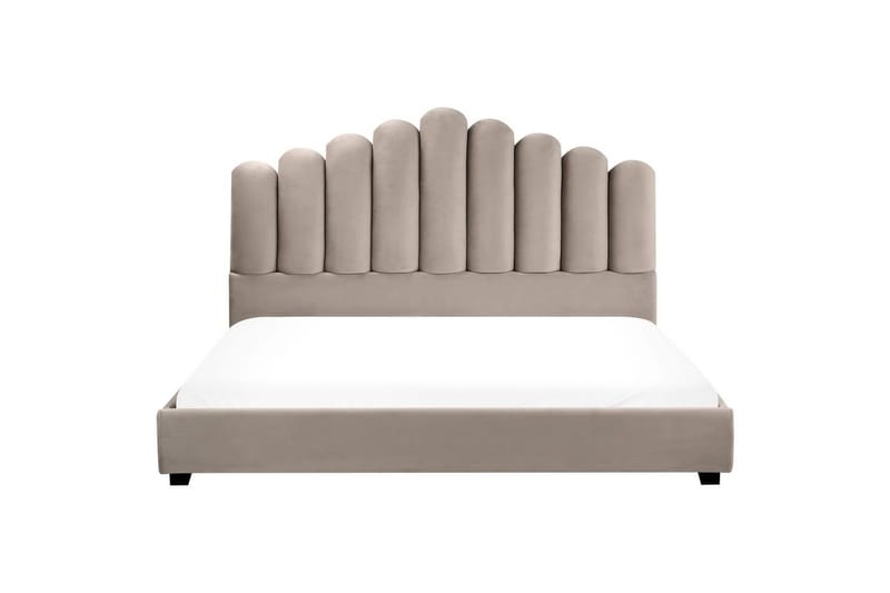 Seng med lamelramme Vincennes - Taupe, sort, 180x200 cm - Møbler - Senge - Sengeramme & sengestel