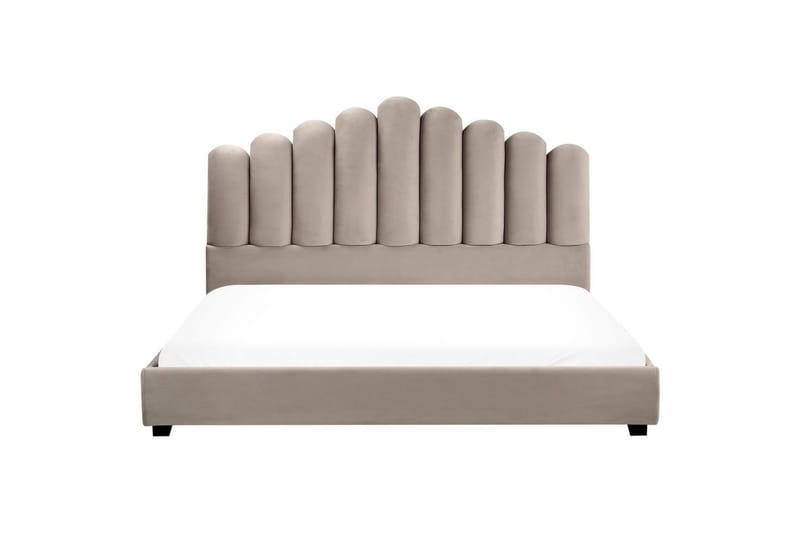 Seng med lamelramme Vincennes - Taupe, sort, 180x200 cm - Møbler - Senge - Sengeramme & sengestel