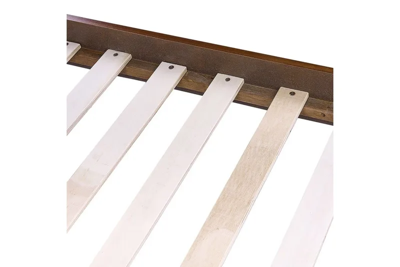 Seng med lamelramme Poissy - Mørkt træ, beige, 180x200 cm - Møbler - Senge - Sengeramme & sengestel