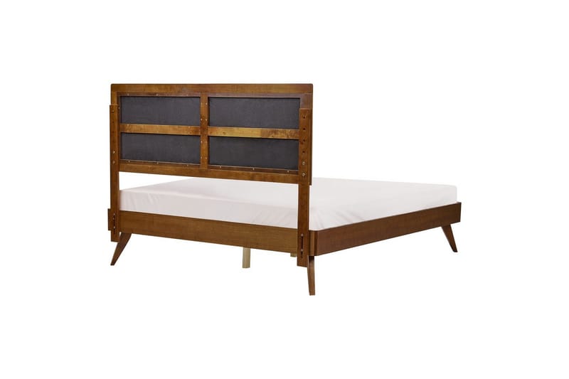 Seng med lamelramme Poissy - Mørkt træ, beige, 160x200 cm - Møbler - Senge - Sengeramme & sengestel