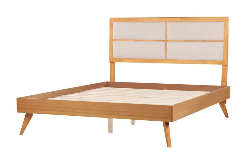 Seng med lamelramme Poissy, Lyst træ, beige, 160x200 cm