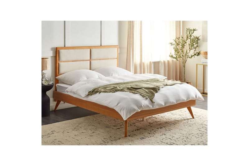 Seng med lamelramme Poissy - Lyst træ, beige, 160x200 cm - Møbler - Senge - Sengeramme & sengestel