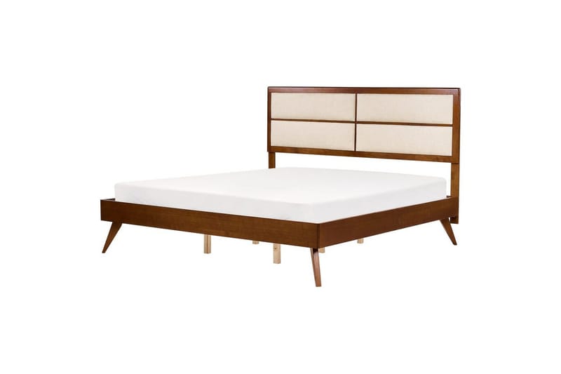 Seng med lamelramme Poissy - Mørkt træ, beige, 180x200 cm - Møbler - Senge - Sengeramme & sengestel