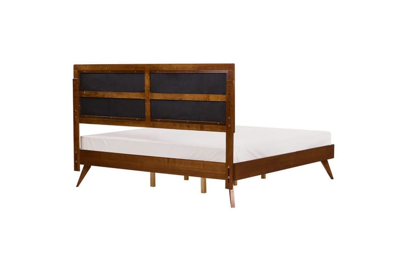 Seng med lamelramme Poissy - Mørkt træ, beige, 180x200 cm - Møbler - Senge - Sengeramme & sengestel