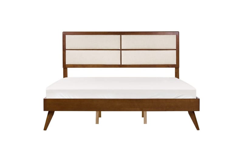 Seng med lamelramme Poissy - Mørkt træ, beige, 180x200 cm - Møbler - Senge - Sengeramme & sengestel