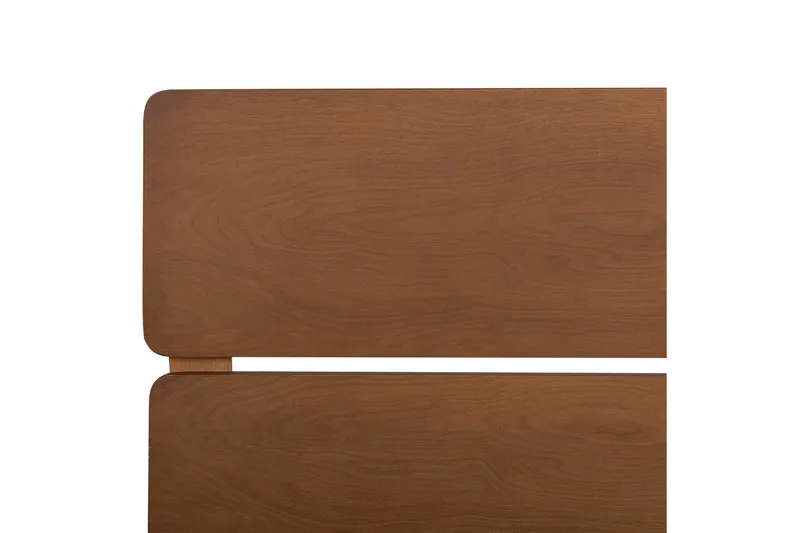 Seng med LED-belysning Boisset - Brun/Gummitræ, 140x200 cm - Møbler - Senge - Sengeramme & sengestel